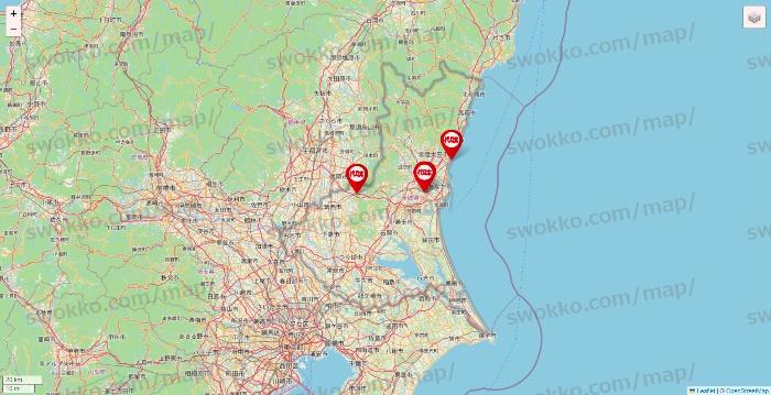 茨城県の代々木ゼミナール（＆サテライン予備校）の店舗地図