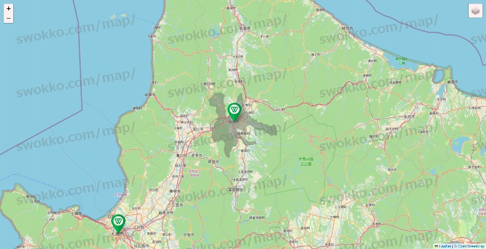 北海道のツヴァイ（ZWEI）の店舗地図