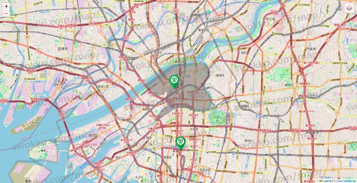 大阪府のツヴァイ（ZWEI）の店舗地図